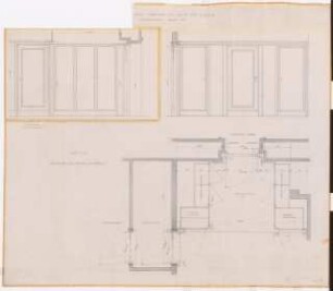 Preußischer Landtag, Berlin Umbau zum »Haus der Flieger«: Umbau Stabsamt, Raum 15 (Tür und Wandverkleidung): Ansichten, Schnitt, Grundriss 1:10