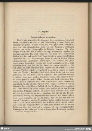 IV. Kapitel. Perspectivische Anomalien