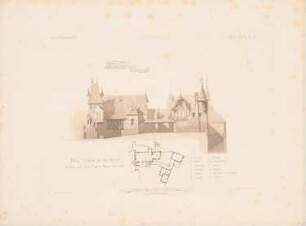 Burg Cochem: Grundriss, Ansicht (aus: Architektonisches Skizzenbuch, H. 128/5, 1874)