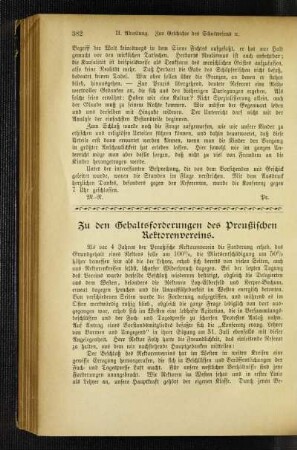 Zu den Gehaltsforderungen des Preußischen Rektorenvereins