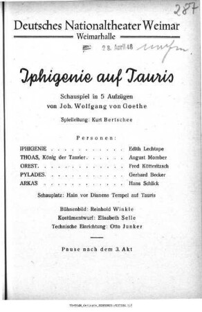 Iphigenie auf Tauris