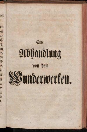 Eine Abhandlung von den Wunderwerken.