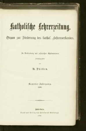 9: Katholische Lehrerzeitung - 9.1898