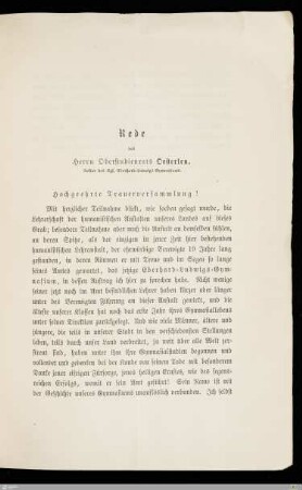 Rede von Oberstudienrat Oesterlen
