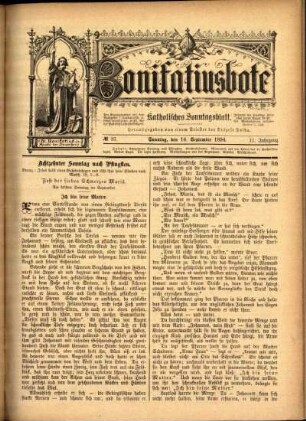 Ausgabe vom Sonntag, den 16. September 1894.