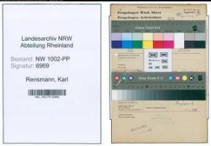 Entnazifizierung Karl Rensmann , geb. 27.11.1892 (Schriftsetzer)