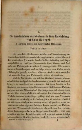 Zeitschrift für exakte Philosophie im Sinne des neueren philosophischen Realismus. 1. 1861