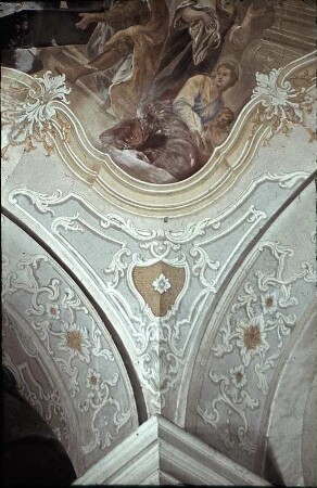 Jochgewölbe: Grablegung eines Heiligen (Sankt Wolfgang von Regensburg ?)