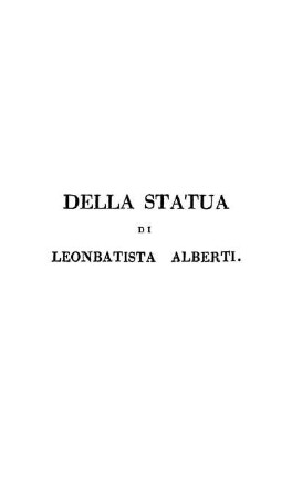 Della Statua Di Leonbatista Alberti.