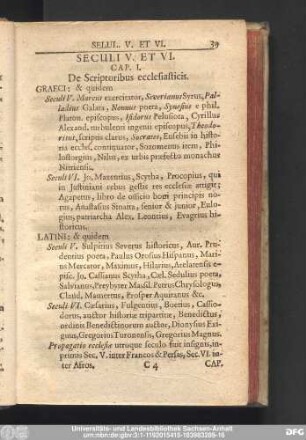 Cap. I. De Scriptoribus ecclesiasticis.