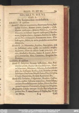 Cap. I. De Scriptoribus ecclesiasticis.