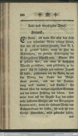 Acht und dreyßigster Brief. Freund, ...