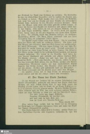 47. Der Name der Stadt Zwickau