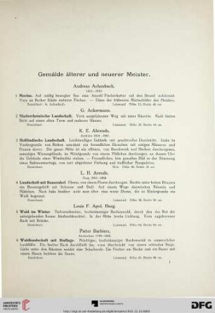 Gemälde älterer und neuerer Meister (Nr. 1-224)