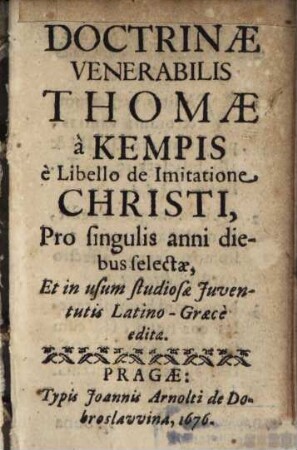 Doctrinae e libello de imitatione Christi Th. a Kempis