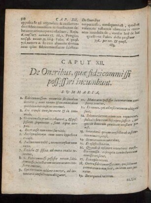 Caput XII. De Oneribus, quae fideicommisi possessori incumbunt