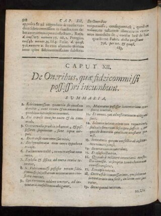 Caput XII. De Oneribus, quae fideicommisi possessori incumbunt
