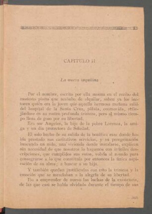Capítulo II - La nueva inquilina