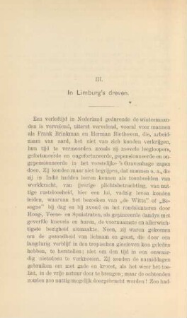 III. In Limburg's dreven