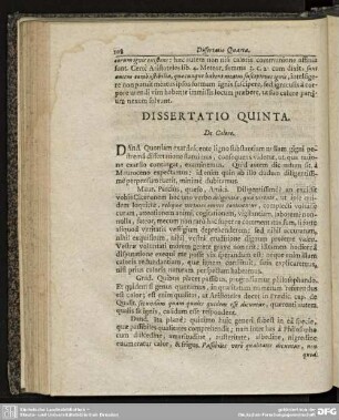 Dissertatio Quinta. De Calore.