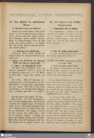 III. Das Färben der halbwollenen Waare