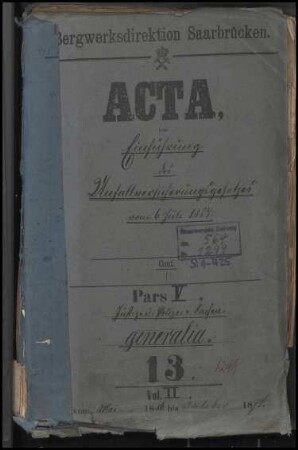 Einführung des Unfallversicherungsgesetzes vom 06.07. 1884, Bd. II