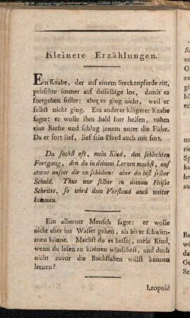 Kleinere Erzählungen.