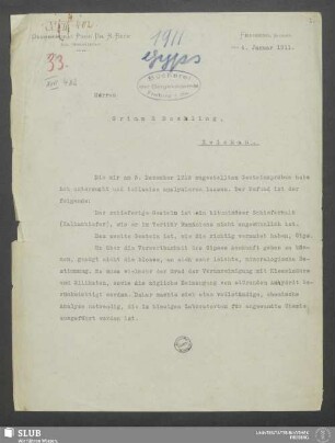 Gutachten von Kalkschiefer und Gips aus Rumänien