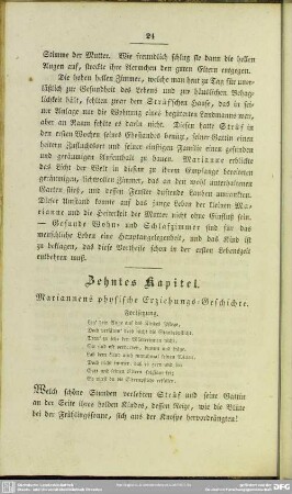 Zehntes Kapitel. Mariannens physische Erziehungs-Geschichte