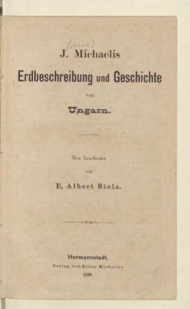 Theil 1, [Schülerband]: Erdbeschreibung von Ungarn