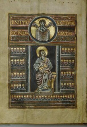 Evangeliar-Fragment: Evangelistenbild des Matthäus, fol. 14v