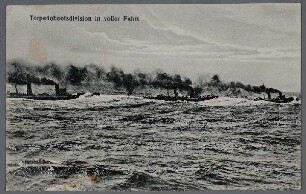 Kriegsmarine - Torpedobootsdivision in voller Fahrt
