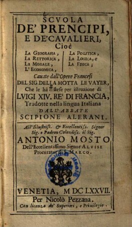 Scuola de'prencipi e de'cavalieri
