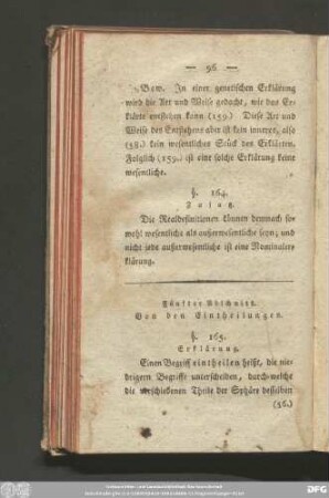 Fünfter Abschnitt. Von den Eintheilungen.