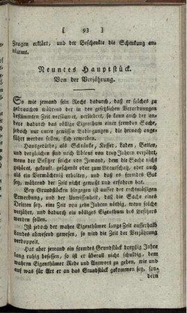Neuntes Hauptstück. Von der Verjährung.
