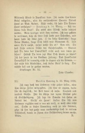 11) [Brief vom] 16. Merz 1828