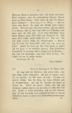 11) [Brief vom] 16. Merz 1828