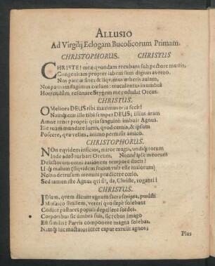 Allusio Ad Virgilii Eclogam Bucolicorum Primam.