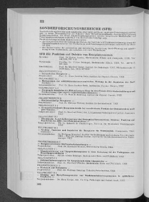 III. Sonderforschungsbereiche (SFB)