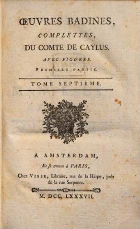 Œuvresbadines, Complettes Du Comte Caylus : Avec Figures. 7