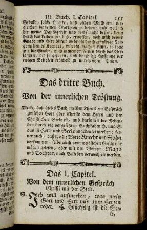 Das dritte Buch. Von der innerlichen Tröstung.