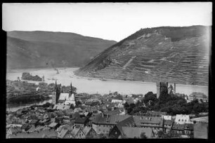 Bingen am Rhein. Stadtansicht mit Nahemündung