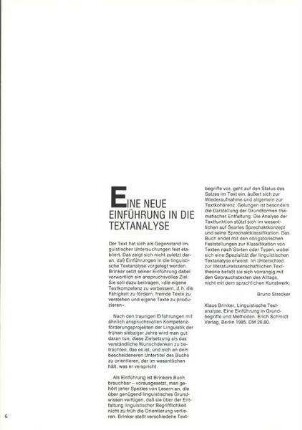 Klaus Brinker: Linguistische Textanalyse : eine Einführung in Grundbegriffe und Methoden, Berlin : Schmidt, 1985.
