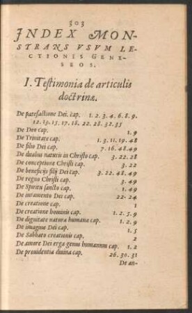 Index Monstrans Usum Lectionis Geneseos.
