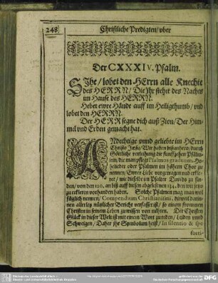 Der CXXXIV. Psalm