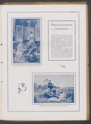 Reproducciones pictoricas : "Himno religioso", cuadro de Woldemar Friedrich [y] "Después del trabajo", cuadro de Ernesto Henseler
