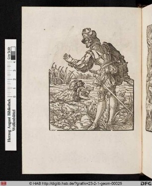 Jäger mit Hund bei der Entenjagd.