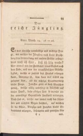 Der reiche Jüngling.