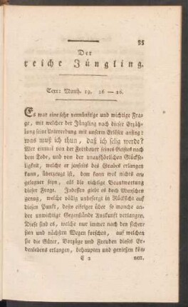 Der reiche Jüngling.