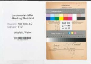 Entnazifizierung Walter Wissfeld, geb. 27.01.1908 (Postbeamter)
